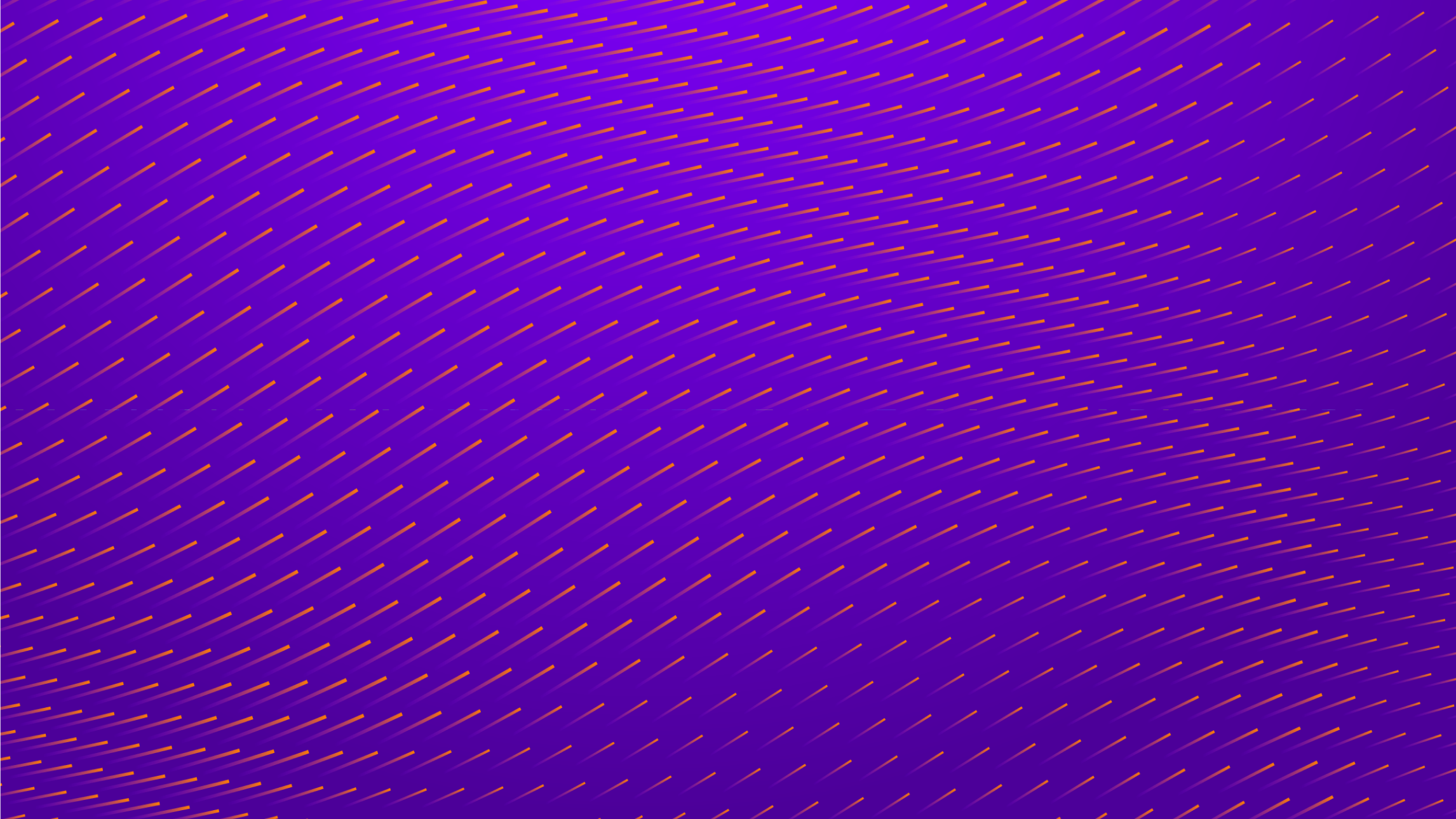 A digital rendering of many small peach lines, repeated at varying angles on a purple background. The many small lines create a visual affect of waves or movement.