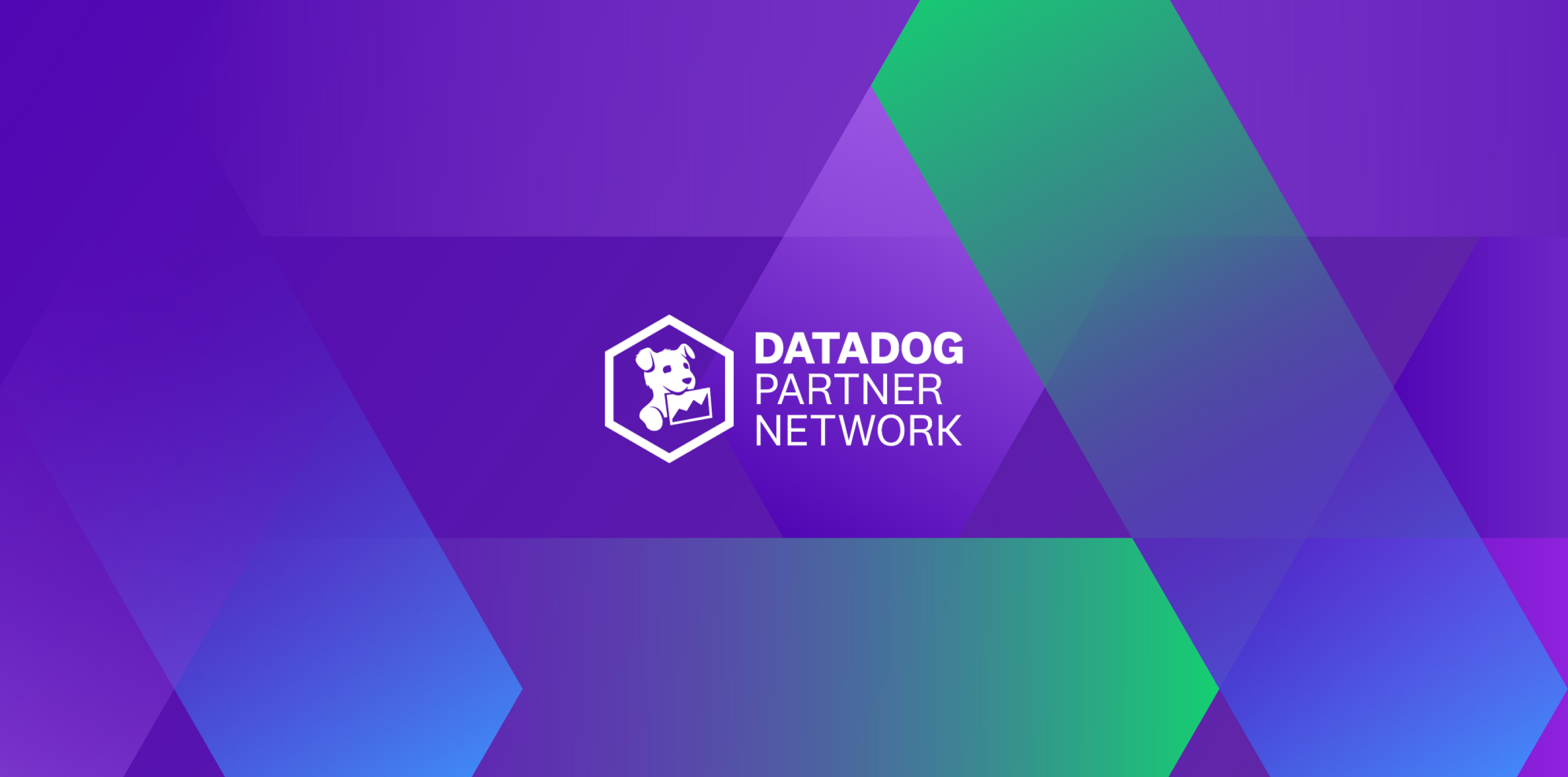 Datadog Partner Network logo in white on a purple, blue and green abstract background.